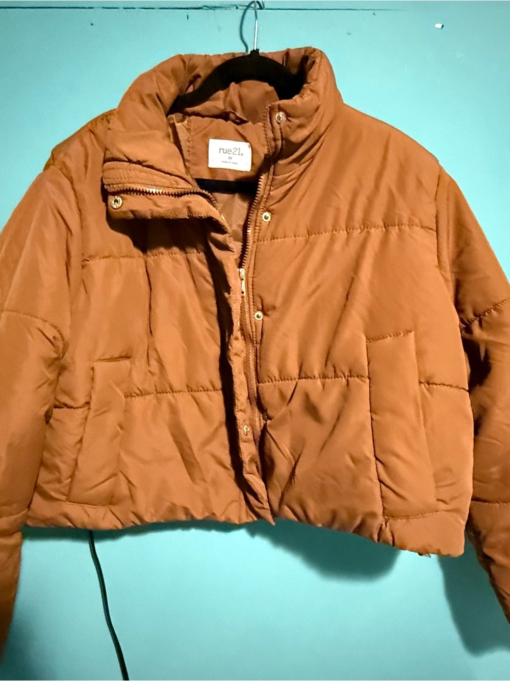 Rue21 Cropped Puffer Jacket - Brown